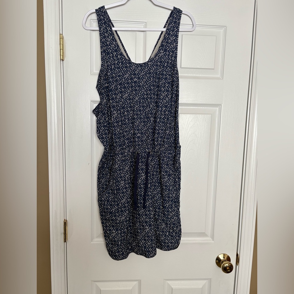 Patagonia Fleetwith Navy Patterned Sleeveless Dre… - image 1